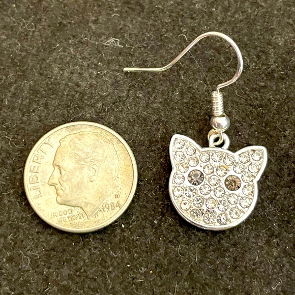Jewelry Crystal Cat Face Earrings Poshmark